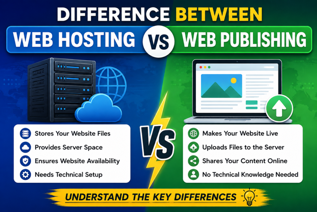 Difference Between Web Hosting and Web Publishing